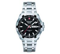 Swiss Alpine Military by Grovana Men's Watch Analogue Quartz 7043.1 Stainless Steel, Steel/Steel/Black - 1137sam, Bracelet