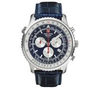 Swiss Alpine Military by Grovana Swiss Alpine Military Men's Watch Chronograph Analog Quartz 7078.9535SAM Leather Silver