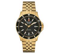 Swiss Alpine Military Men's Watch, Analogue Quartz 7022.1 Stainless Steel, Gold/Gold/Black - 1117sam, Bracelet