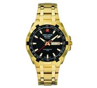 swiss alpine military Men's Watch Analogue Quartz 7043.1 Stainless Steel, Gold/Gold/Black - 1117sam, Bracelet