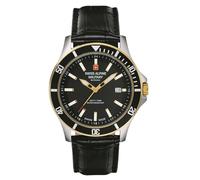 swiss alpine military Men's Watch Analogue Quartz 7022.1 Leather, Black/Bicolour/Black - 1547sam, Strap.