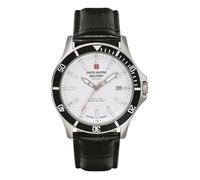 Swiss Alpine Military Men's Watch Analogue Quartz 7022.1 Leather, silver, Strap.