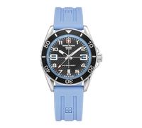 swiss alpine military Men's Watch Analogue Quartz 7029.1 Silicone, Steel/Silicone/Sw-Light Blue - 1831sam, Strap.