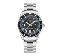 Swiss Alpine Military Men's Watch Analogue Quartz 7029.1 Stainless Steel, Steel/Steel/SW Blue - 1135sam, Bracelet