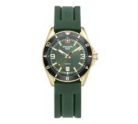 swiss alpine military Men's Watch Analogue Quartz 7034.1 Silicone, Gold/Green/Green-sw - 1818sam