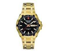 swiss alpine military Men's Watch Analogue Quartz 7043.1 Stainless Steel, Gold/Gold/Black - 1117sam, Bracelet