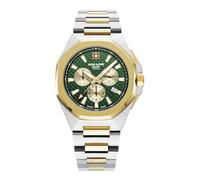 Swiss Alpine Military Men's Watch Chronograph Analogue Quartz 7005.9144SAM Stainless Steel, Bic-gold/Bi-gold/Green - 9144sam, Bracelet