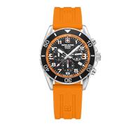 Swiss Alpine Military Men's Watch Chronograph Analogue Quartz 7029.9 Silicone, Steel/Silicone/Sw-Orange - 9839sam, Strap.