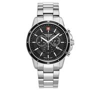 swiss alpine military Men's Watch Chronograph Analogue Quartz 7089.9 Stainless Steel, Steel/Black/Black - 9137sam, Bracelet
