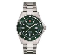 Swiss Alpine Military Men's Watch, Master-Dive, Analogue, Quartz, 7053.1 Stainless Steel, Steel/Green/Green - 1134sam