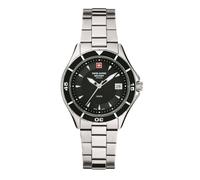 Swiss Alpine Military Women's Watch Analogue Quartz 7740.1 Stainless Steel, Steel/Steel/Black - 1137sam, Bracelet