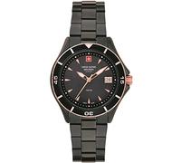 Swiss Alpine Military Women's Watch Analogue Quartz 7740.1 Stainless Steel, Black/Black-R/Pearl - 1187sam, Bracelet