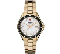 Swiss Alpine Military Women's Watch Analogue Quartz 7740.1 Stainless Steel, Gold/Gold/Mother of Pearl - 1113sam, Bracelet