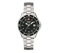 Swiss Alpine Military Women's Watch Analogue Quartz 7740.1 Stainless Steel, Steel/Steel/Black - 1137sam, Bracelet