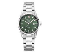 swiss alpine military Women's Watch Analogue Quartz 7767.1 Stainless Steel, Steel/Steel/Green - 1134sam, Bracelet
