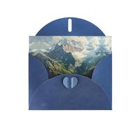 Swiss Alps Blue Patterns greeting card 6x4 inches with envelope, covering birthdays, weddings and other occasions
