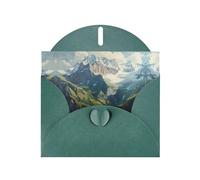 Swiss Alps Dark Green Patterns greeting card 6x4 inches with envelope, covering birthdays, weddings and other occasions