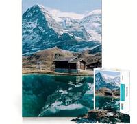 Swiss Alps Mountain Lake Reflection 1000 Pieces Jigsaw Puzzles for Teenagers Cognitive Toy Gentle Leisure Pattern Assembly Fine Art Piece (50x75cm)