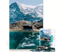 Swiss Alps Mountain Lake Reflection Jigsaw Puzzle for Adults 1000 Pieces Think Smart Toy Home Enjoy Accurate Cut Wall Art Decor (38x52cm)