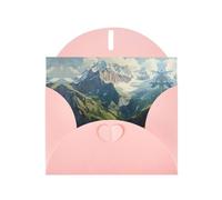 Swiss Alps Pink Patterns greeting card 6x4 inches with envelope, covering birthdays, weddings and other occasions