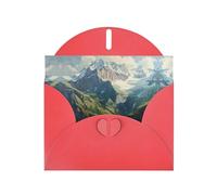 Swiss Alps Red Patterns greeting card 6x4 inches with envelope, covering birthdays, weddings and other occasions