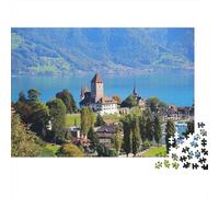 Swiss Alps Senior Puzzles 1000 Piece Recycled Mountain Lake Jigsaw Puzzles Puzzle Game Props Family Gaming Time Educational Game Challenge Gift 38x26cm/1000pcs