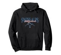 Swiss Alps Snow Mountains Ski Vintage Switzerland Travel Pullover Hoodie