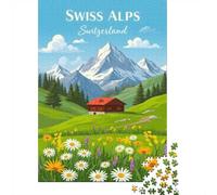 Swiss Alps Switzerland, Jigsaw for Adults, 1000 Pieces, 38x26cm/1000pcs