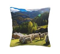 Swiss Alps Valais Blacknose Sheep Nest Animals Nature,Pillow Cover, Decorative Throw Pillowcase Corduroy Cushion Covers for Bedroom Sofa,16 in