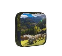 Swiss Alps Valais Blacknose Sheep Nest Animals Nature, Sanitary Pad Storage Bag, Pad Holder Bag with Zipper, Change Purse