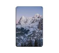 Swiss Alps Winter Mountain Retro Poster Metal Tin Sign Chic Art Retro Iron Painting Bar People Cave Cafe Family Garage Poster Wall Decoration 8x12inch(20x30cm)
