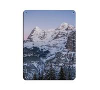 Swiss Alps Winter Mountain Tin Sign Vintage Metal Pub Club Cafe Bar Home Wall Art Decoration Poster Retro 12x16inch(30x40cm)