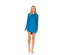 Swiss Alps Womens Hooded UPF 40+ Sun Protection Moisture Wicking Swim Cover-Up Dress, Mykonos Blue, X-Large