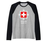 Swiss Après Ski Club Snowflake Design Raglan Baseball Tee