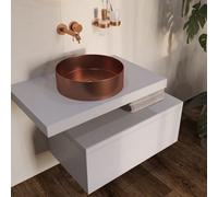 Swiss Aqua Technologies Aurum Stainless Steel Countertop Basin 38 X 38 X 11 Cm Without Overflow, Brushed Copper (Sataur3838Brg)