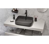 Swiss Aqua Technologies Infinitio Countertop Basin 50X39 Cm, Without Overflow, Matt Black (Satinf5039Bkm)