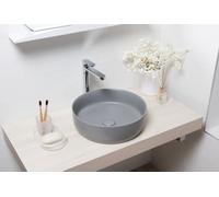 Swiss Aqua Technologies Infinitio Countertop Basin Without Overflow 39 X 39 X 12 Cm, Matt Grey (Satinf3939Lgrm)
