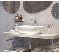 Infinitio countertop basin without overflow 45,5 x 32,5 x 13,5 cm cm, Matte white (SATINF4532M)
