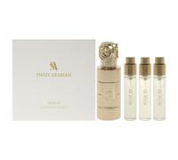 Swiss Arabian Perfumes "Rose 01"- EDP Spray for Unisex - Majestic blend of Rose, Floral, Fruity Fragrance - Long Lasting Personal Fragrance- 4 Pc Mini Gift Set 3 x 10ml Perfume Spray, 1 Metal Case