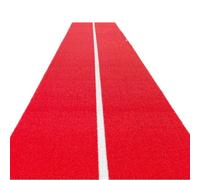 Swiss Barbell Gym Tracks, Red with white stripes / 2m x 15m / Middle Line Only