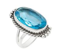Swiss Blue Topaz 925 Sterling Silver Ring December Birthstone Jewelry, Handmade Women’s Fashion Ring (Swiss Blue Topaz, 8.5)