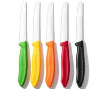 Swiss Classic Tomato and Vegetable Knife Set, 5-Piece Sharp Blade, Serrated Fruit Tomato Cooking Knife, Vegetable Chopper Peeler, Stainless Steel, Easy Clean