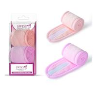 Swiss Connection Stretch Headbands For Spa Treatments, Multicolor Headbands with velcro Open & Close,Elastic Spa Headbands,Soft Flexible Material(Pack of 2)