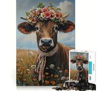 Swiss Cow Rural Farm 1000 Piece Jigsaw Puzzles for Adults Jigsaw Thought Toy Indoor Fun Accurate Edge Art Collectible (50x75cm)