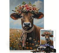Swiss Cow Rural Farm 1000 Piece Jigsaw Puzzles for Adults Jigsaw Thought Toy Indoor Fun Accurate Edge Art Collectible (50x75cm)