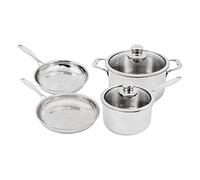 Swiss Diamond Premium Clad 5-Ply Stainless Steel 6 Piece Cookware Set, Induction Compatible Pots and Pans Set, Includes Skillets, Saucepan, Dutch Oven and Lids - Oven and Dishwasher Safe
