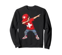 Swiss Flag Dabbing Kid Switzerland Pride Sweatshirt