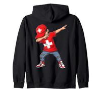 Swiss Flag Dabbing Kid Switzerland Pride Zip Hoodie