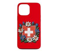Swiss Flag Edelweiss Gentian Alpine Hiker Design Case for iPhone 13 Pro Max