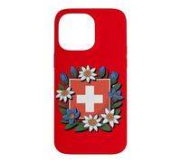 Swiss Flag Edelweiss Gentian Alpine Hiker Design Case for iPhone 14 Pro Max